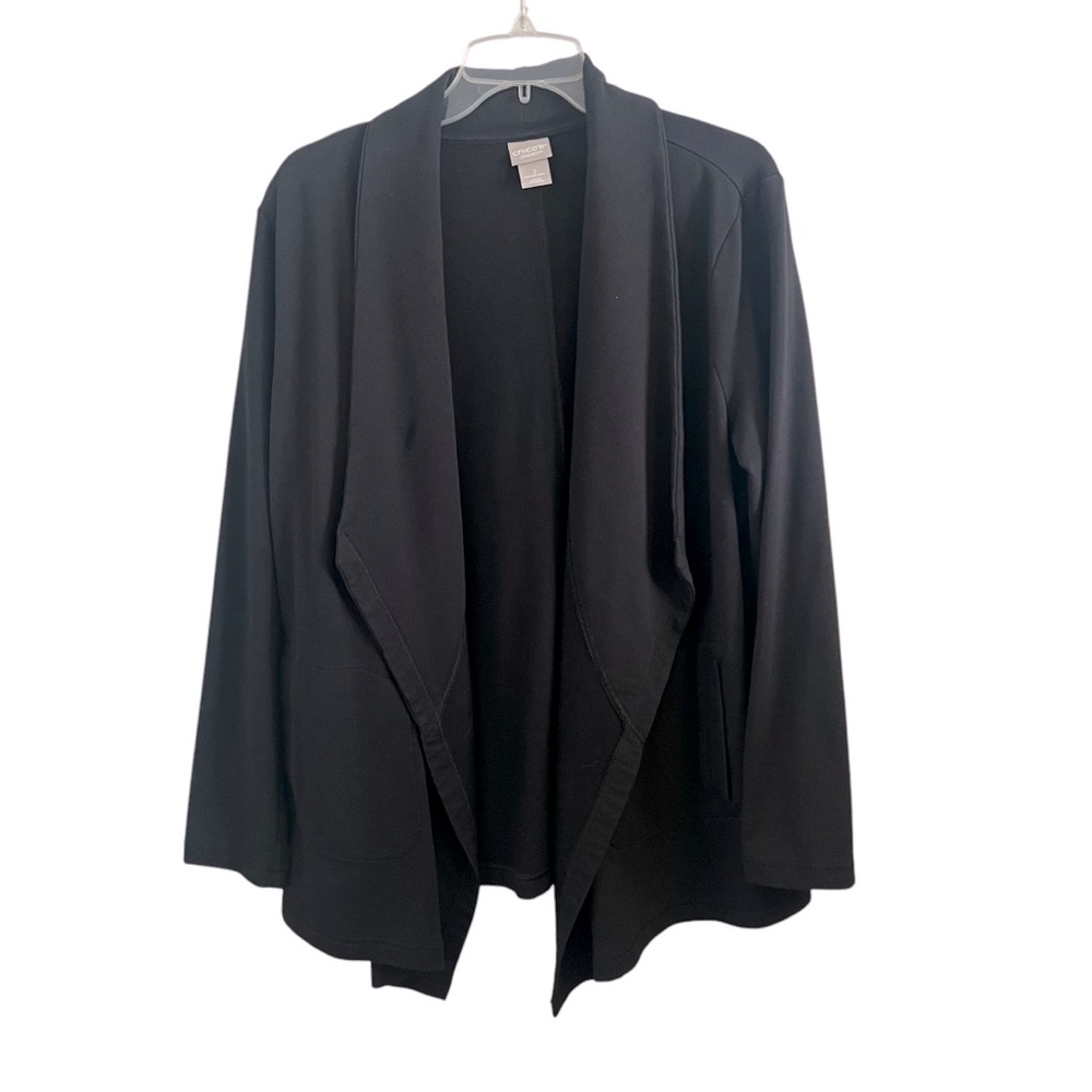 Chico’s Zenergy Black Sweater/Jacket-Chico’s Size 2-(Ladies 12/14)